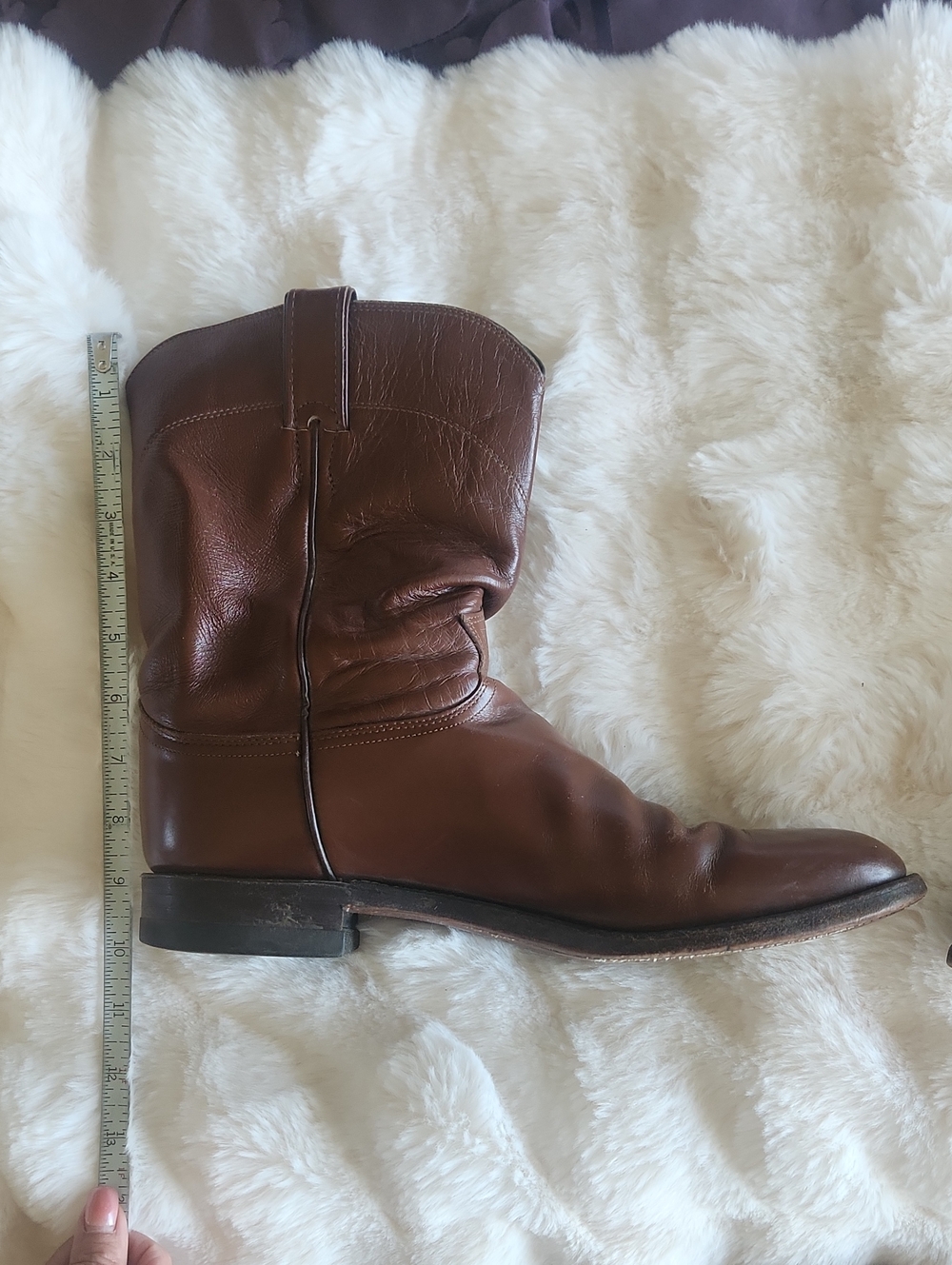 Justin Boots Brown Leather Western Pull-On Boot